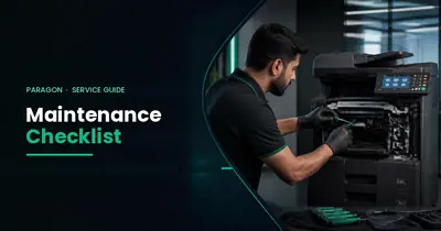 Technician servicing an office photocopier – photocopier maintenance checklist