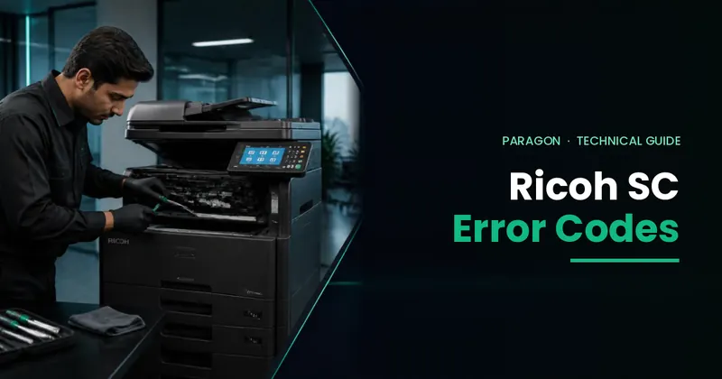 Technician repairing a Ricoh photocopier – Ricoh SC error codes and fixes